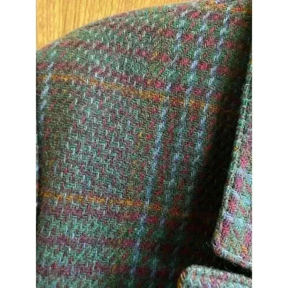 Giorgio Sant Angelo Blazer Jacket 12 Plaid Houndstooth Wool Double Breasted - Picture 14 of 16